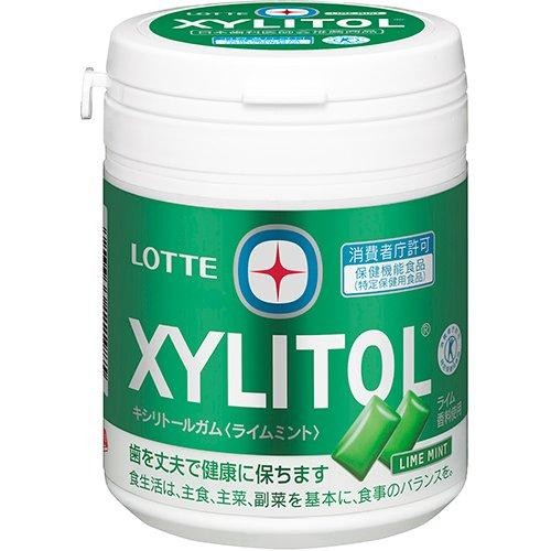 Lotte xylitol gum (lime mint) family bottle 143g-0